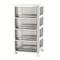 TEMU Household Living Room -down Drawer Type Storage Cabinet 225 4 White + Brown Drawer 28.5*34*56cm