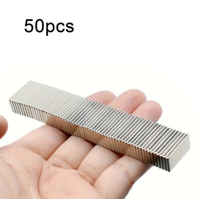TEMU 10/50pcs Neodymium Magnets Super Sturdy Metal Bar Magnets, Magnets Small Rectangular Magnets For Kitchen, Office, Whiteboard - 20 X 8 X 2mm