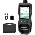 Rilevatore portatile di gas di ammoniaca, monitor di gas di ammoniaca ricaricabile 0-200 PPM, misuratore di gas NH3 digitale per la qualità dell'aria con temperatura