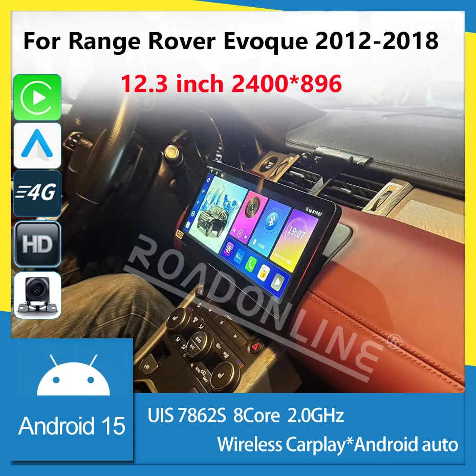 Für Range Rover Evoque 2012-2018 2400*896 Auflösung UIS 7862S Octa-Core 8+256GB Auto-Navigation CarPlay Autoradio Multimedia Image