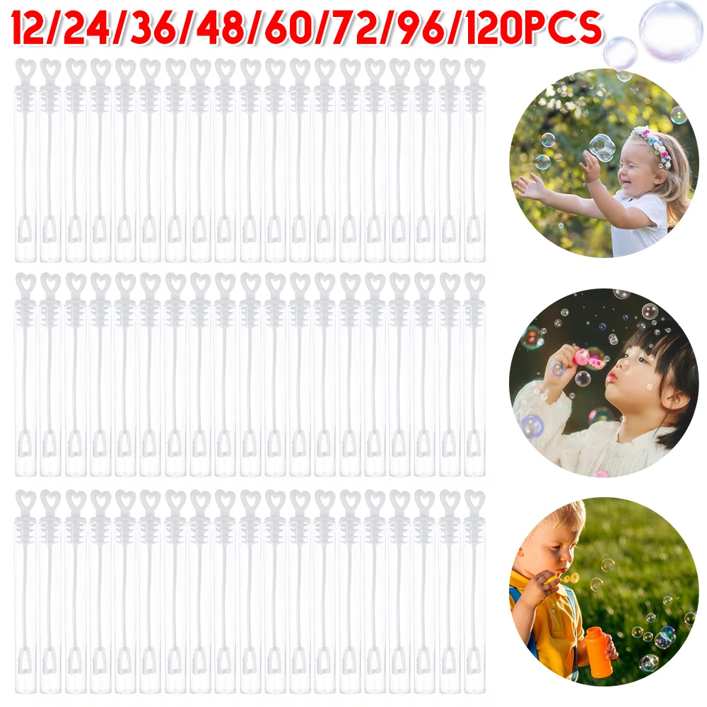 60-12PCS Liebe Herz Zauberstab Rohr Blase Hochzeit Geschenke für Gäste Geburtstag Party Leere Blase Flaschen Pomperos de Jabon Para Bodas Image