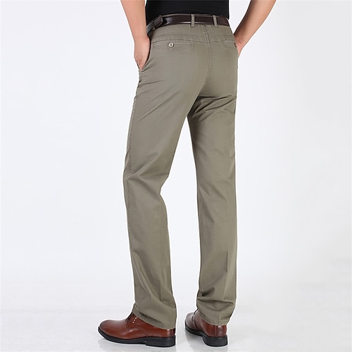 Herren Abschlußfeier Anzughose Hose Chinos Knöpfe Tasche Einfach Komfort Formell Party Arbeit Mode Klassicher Stil Cachi scuro Hellkaki Mikroelastisch Image