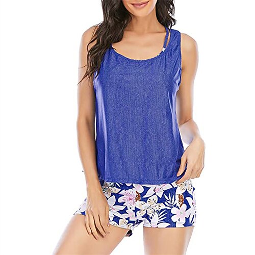 Damen Badeanzug Bademode Bademode Badeanzug Schwarz Königliches Blau Atmungsaktiv Schnelltrocknend Leichtgewichtig Ärmellos - Schwimmen Surfen Strand Sommer Frühling Image