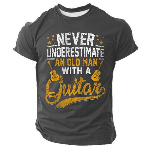 Men's Funny Guitar T Shirt Short Sleeve T shirt 3D Print Crew Neck Shirt Fashion Daily Street Daily Black Blue Green Summer Spring Clothing Apparel S M L XL XXL XXXL