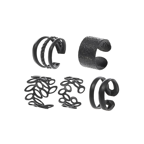 goldenes Ear-Cuff-Set – nicht durchdringende Ohrklemmen aus Legierung mit einzigartigem Design, minimalistischer Stil für Frauen, perfekt für Partys, den Alltag und als Geschenk Image