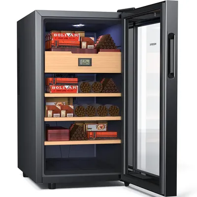 NEEDONE 48L Capacity Cigar Humidor with Heating & Cooling Temperature Control System Quiet Thermostatic Electric Cabinet Cooler