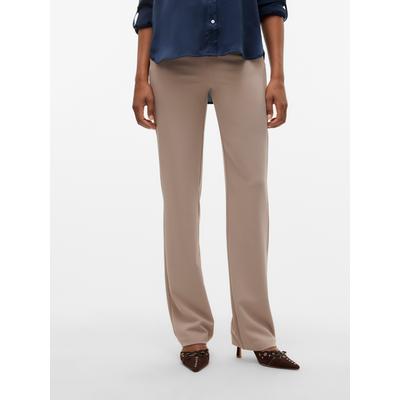 Anzughose VERO MODA "VMZAMIRA MR SLIM STRAIGHT PANT", Damen, Gr. XL (42), Länge 32, grau (moon rock), Web, Obermaterial: 95% Polyester, 5% Elasthan, unifarben, elegant, Hosen Image
