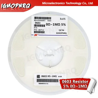 1 Rolle 5000 stücke 5% smd 4,7 Chip widerstand Widerstand 0 ~ 10m Ohm 0r 1r 18r 47r 56r 470r 1k 220k 47k 10k 680k 560k k k k Image