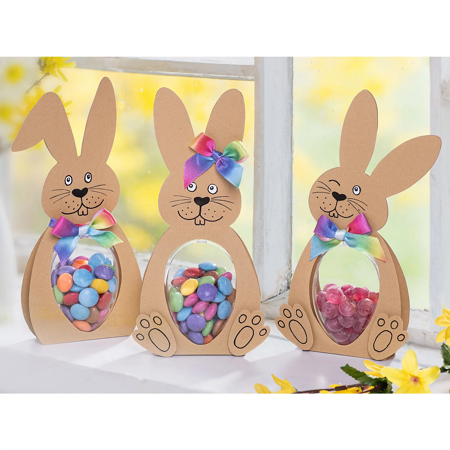 buttinette Kit créatif Emballage cadeau "lapin", 3 pièces