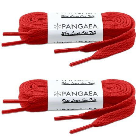 [2 Pair] Flat Shoelaces 5/16 inch (8mm) for Sneakers and Converse Shoelaces Replacements