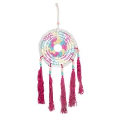 'Crocheted Mandala-Inspired Colorful Cotton Wall Hanging'