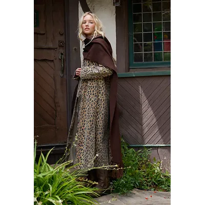 We The Free Monique Denim Duster Jacket at Free People in Cheetah, Size: Small