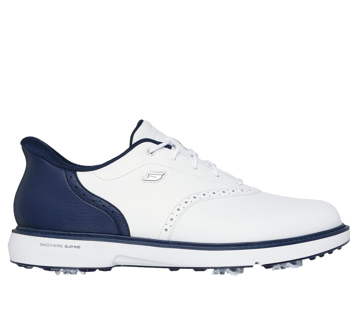 Skechers Men's Slip-ins: GO GOLF Prestige Shoes | Size 11.0 | White/Navy | Leather/Synthetic/Textile | Arch Fit