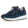 Keilsneaker GABOR "TURIN", Damen, Gr. 36, blau (nachtblau), Ziegenveloursleder, sportlich, Schuhe Sneaker, Freizeitschuh, Halbschuh, Schnürschuh mit leichter Perforierung