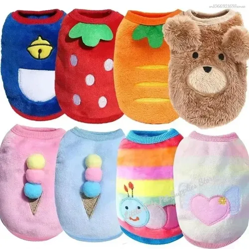 Vêtements d'hiver mignons pour petits chiens et chats, pull chaud pour animaux de compagnie, flanelle douce, veste bouffante pour chiots, accessoires pour chiens, fournitures Xxs