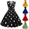 Abito da donna vintage retrò rockabilly con maniche ad aletta Abito da cocktail stile Hepburn Abito da donna 2024 Abiti estivi da donna di tendenza