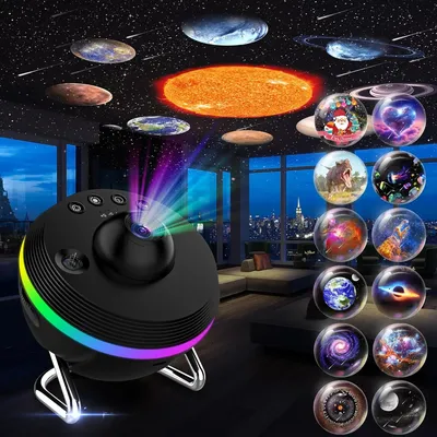 13 in 1 Star Projector Night Light 360° Degree Rotating 4K HD Galaxy Projector Bedroom With Timer Planetarium Projector For Kids