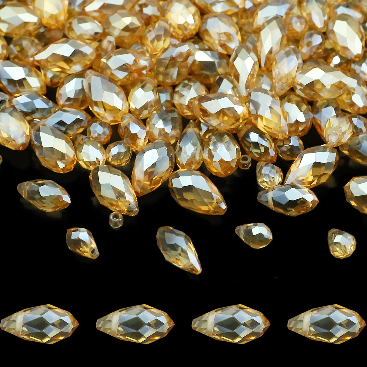5/6/8mm larme cristal autrichien couleur Champagne AB coloré entretoise perles en vrac pour bijoux bricolage boucles d'oreilles Bracelets accessoires