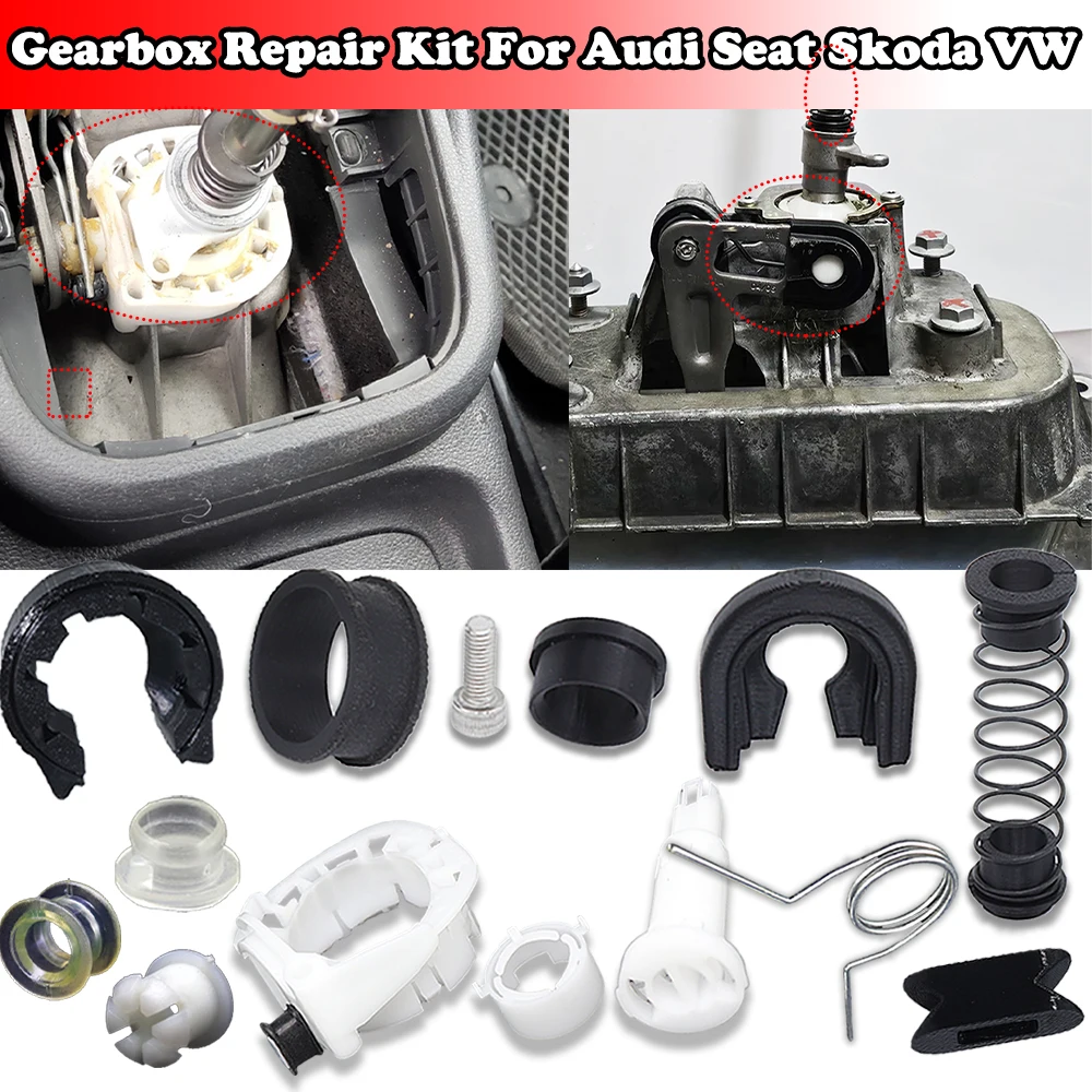 Kit di riparazione del cambio per VW Audi Seat Skoda MT Trans Shifter First Gear Getter Leva inversa Cambio Selettore Collegamento Boccole Molla