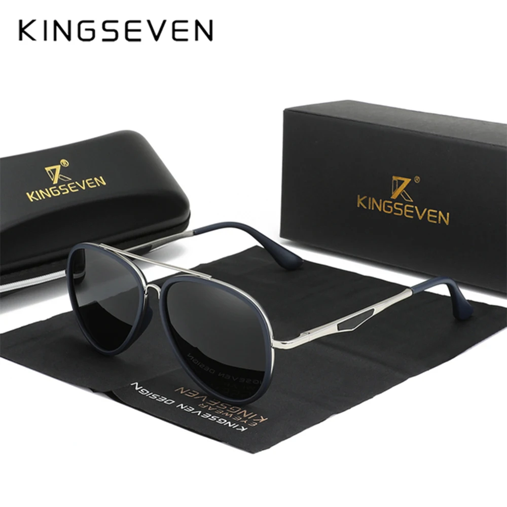 KINGSEVEN Klassische Pilot Herren Sonnenbrille Mode Polarisierte Männliche Brille Brillen UV400 Blockieren Outdoor Reise Sonnenschutz Brillen Image