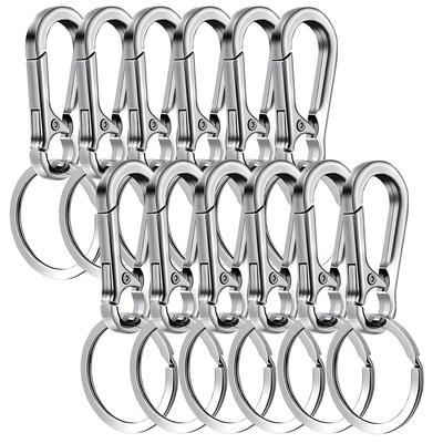 TEMU 12pcs Of Small Keychain Rings, Mini Edc Keychain Chain Storage Bag, Suitable For Wallet Charm Hook, Car Keychain, Umbrella Rope Keychain Rope Image