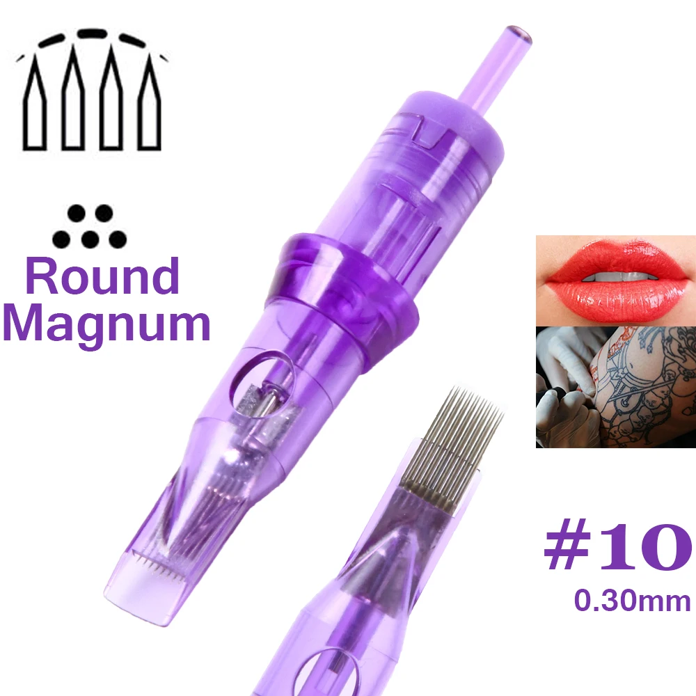 CJMIO Bugpin Gebogene Magnum Tattoo Nadel Patrone 5/7/15/17/19RM Gestrannt Runde Magnum Tattoo Cratridge Nadel Für Tattoo Lip Image