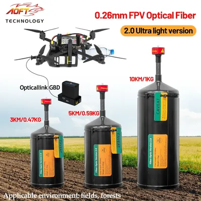 2.0 Version 3 km/5 km/10 km 0,26 mm FPV Glasfaser-Bilddatenmodul Relais-Extender-Modul Anti-Interferenz Integriertes Sky End