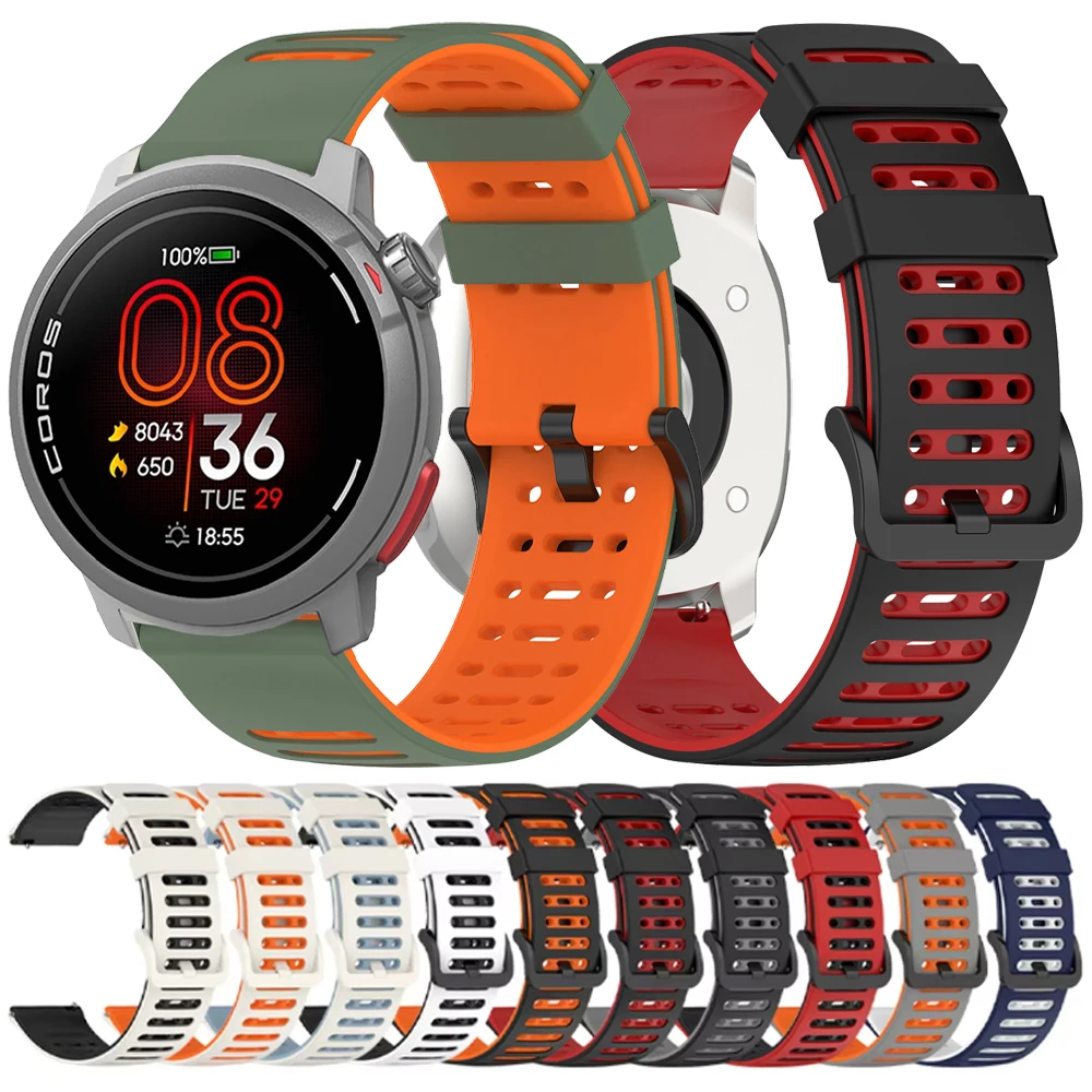 22 mm Silikon-Uhrenarmband für COROS PACE Pro/PACE 3 Armbandgürtel für COROS APEX 2 Pro 46 mm Armband für SUUNTO RACE S/VERTICAL Image