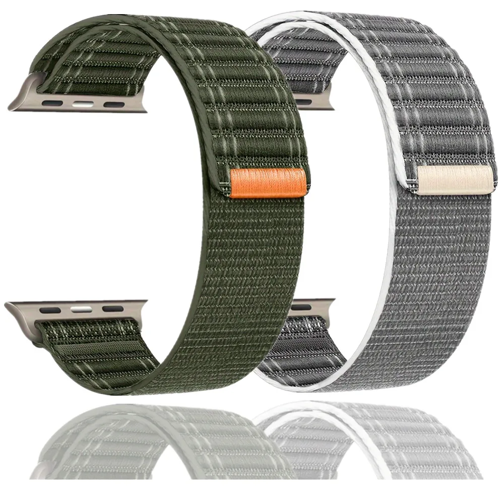 Nylonarmband für Apple Watch Band Ultra 2 49 mm 46 mm 45 41 44 mm 42 mm 38 mm Wellenmuster Armband für iWatch Serie 10 9 8 7 6 5 4 3 Image