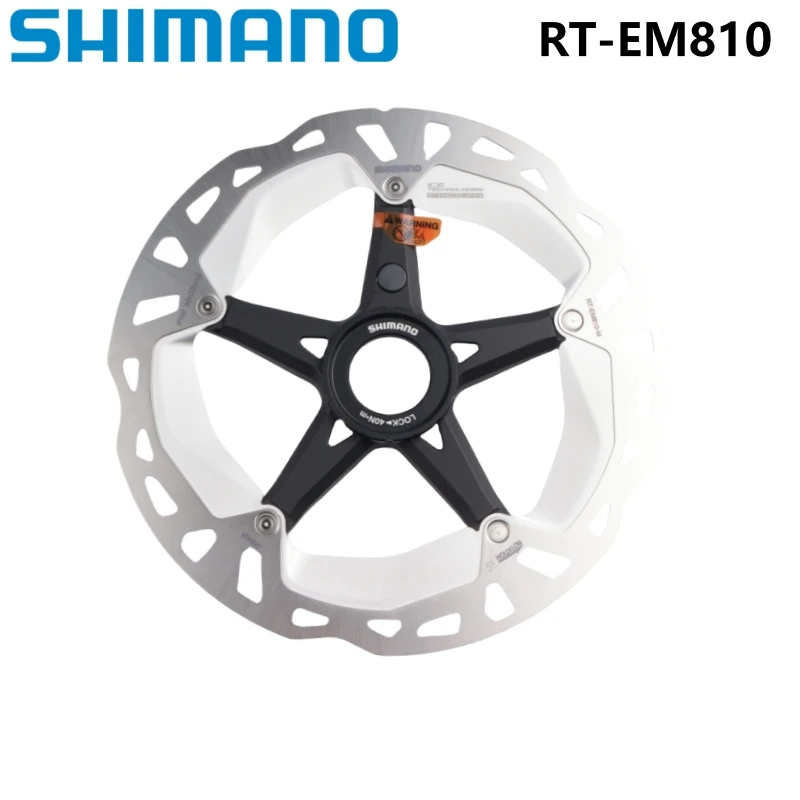 Shimano EM810 Scheibenrotor 180 mm RT EM810 mit Mittelschloss, silberner Rotor, Rennradteil Image