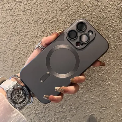 Luxus matte für For magsafe kabellose Lade taschen für For iPhone 16 15 14 13 12 11 Pro Max plus magnetische Kameras chutz Rückseite