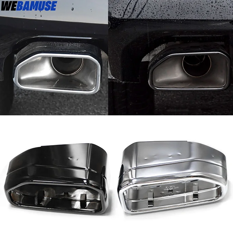 Auspuff Endrohr Abdeckung Für BMW X3 X4 G01 G02 2022 Ersatz Edelstahl Quadrat Schwarz Auspuff Trim Schalldämpfer Düse Image