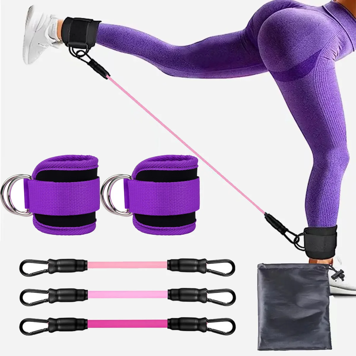Widerstands bänder mit Knöchel riemen Fitness Workout Training Widerstands bänder Home Yoga Stretch elastische Pilates Fitness geräte
