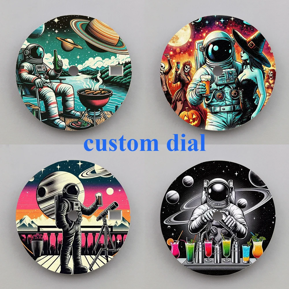 28,5 mm Zifferblatt, individuelles Zifferblatt, kreatives Zifferblatt, Zifferblatt NH35-Zifferblatt, geeignet für NH35/36-Uhrwerk, Uhrenteile Image