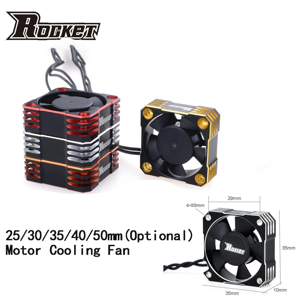 Rakete RC Fan 25mm 30mm 35mm 40mm 50mm ÜBERTREFFEN HOBBY Wärmeableitung Lüfter für Für 1/10 1/8 Bürstenlosen Motor RC Auto Teil.