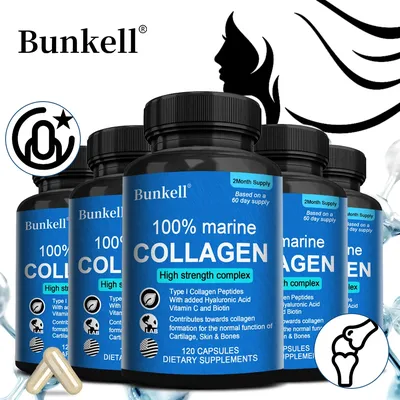 Marine Collagen | with Hyaluronic Acid, Vitamin C and Biotin | High Strength Collagen Supplement for