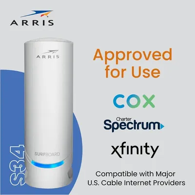 Surfboard S34 DOCSIS 3.1 Multi-Gigabit Cable Modem | Approved for Comcast Xfinity, Cox, Spectrum-2.5