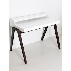 Aranaz Mueblear - Schreibtisch 'Nere' 110x86x75 cm in Weiß und Braun Image