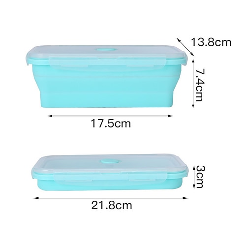 Faltbare Lunchbox aus Silikon / Mikrowellen-sichere Camping-Essteller-Bento-Box / Kühlschrank-Aufbewahrungsbox Lebensmittelbehälter Image