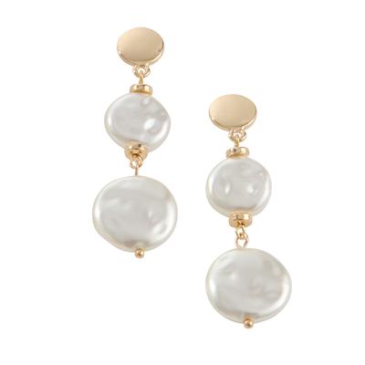 Draper's & Damon's Women's Textured Pearl Earrings - Yellow - CLIP EAR