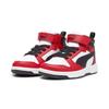 Sneaker PUMA "Rebound V6 Mid Sneakers Kinder", Kinder, Gr. 31, rot (weiß schwarz for all time rot), Obermaterial: Synthetik, Textil; Futter: Textil; Laufsohle: Gummi, Schuhe