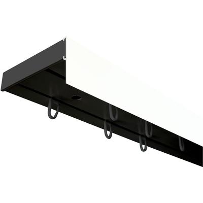 Gardinenschiene SN DECO GROUP "Vorhangschiene SH mit Blende" Gr. 8, schwarz-weiß (schwarz, weiß), L:400cm T:7,7cm, Kunststoff, Gardinenstangen Image