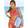 Push-Up-Bikini-Top S.OLIVER "Audrey", Damen, Gr. 36, Cup C, rot (rot, weiß), Recycling-Polyamid, gepunktet, gestreift, Bikini-Oberteile, mit Punkten und Streifen