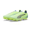Fußballschuh PUMA "ULTRA 5 MATCH FG/AG Fußballschuhe Erwachsene", Gr. 44, gelb (fizzy apple weiß blaumazing gelb blau), Obermaterial: Textil, Synthetik; Futter: Textil, Synthetik; Innensohle: Textil; Laufsohle: Synthetik, Schuhe