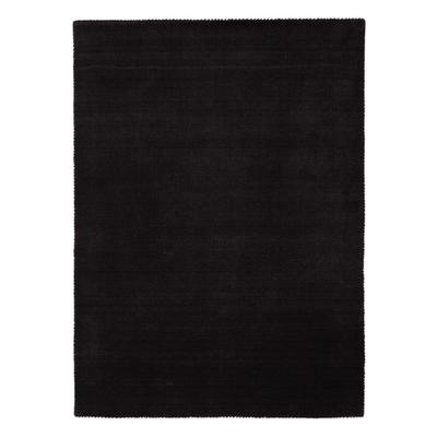 Wollteppich CARPETFINE "Gabbeh Lola Uni", grau (dunkelgrau), B:140cm H:14mm L:200cm, Wolle, Teppiche, mit natürlichem Pflanzenmaterial von Hand gewebt, auch in Rund Image