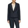 Jackenblazer S.OLIVER BLACK LABEL, Damen, Gr. 48, blau, Web, Obermaterial: 65% Polyester, 32% Viskose, 3% Elasthan. Futter: 100% Polyester, gepunktet, casual, tailliert taillenbedeckt, tiefer V-Ausschnitt, Langarm, Blazer, gepunktet, mit...