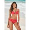 Bügel-Bikini-Top S.OLIVER "Audrey", Damen, Gr. 40, Cup C, rot (rot, weiß), Recycling-Polyamid, gepunktet, gestreift, Bikini-Oberteile, im Punkte und Streifen Mix