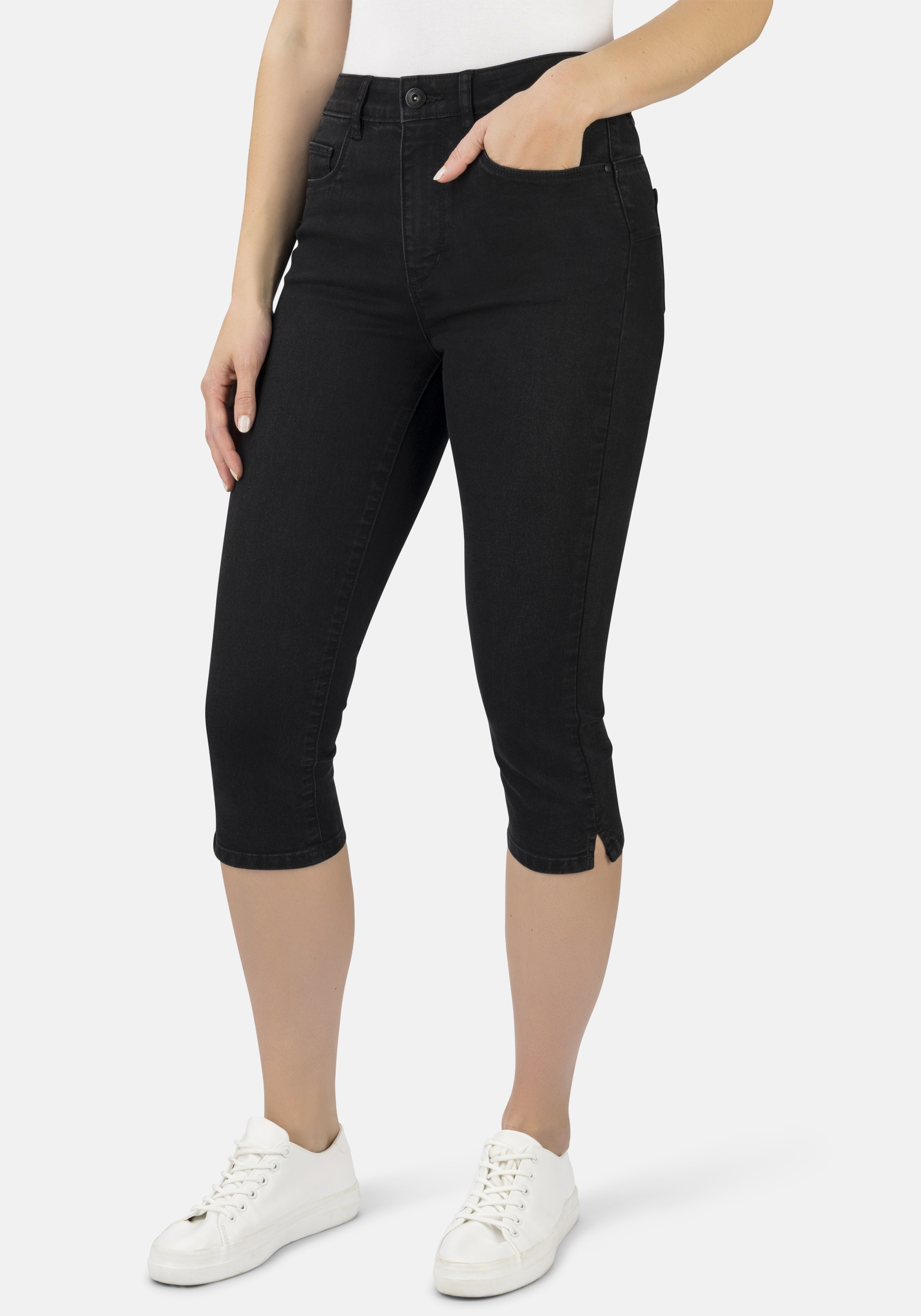 7/8-Jeans STOOKER WOMEN "Capri Denim Skinny Fit", Damen, Gr. 48, Länge 19, schwarz (schwarz denim), Denim/Jeans, 78% Baumwolle, 20% Polyester, 2% Elasthan, skinny fit 7/8-Länge, Jeans, Skinny Fit Casual Clean Wash Denim Jeans Magic Shape Effekt für...