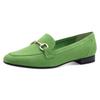 Slipper MARCO TOZZI, Damen, Gr. 38, grün (apfelgrün), Textil, unifarben, Veloursleder, elegant, Schuhe, Blockabsatz, Loafer, Businessschuh mit Schmuckspange