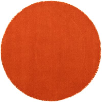 Wollteppich CARPETFINE "Gabbeh Lola Uni", orange, H:14mm Ø:120cm, Wolle, Teppiche, mit natürlichem Pflanzenmaterial von Hand gewebt, auch als Läufer Image